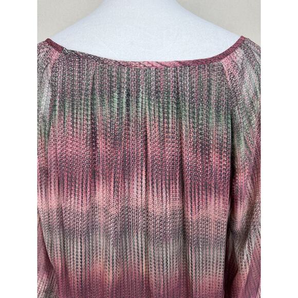 Rebecca Malone Women's Plus Sz 2X 3/4 Split Sleeves Multicolor Ombre' Stripes - Picture 8 of 16